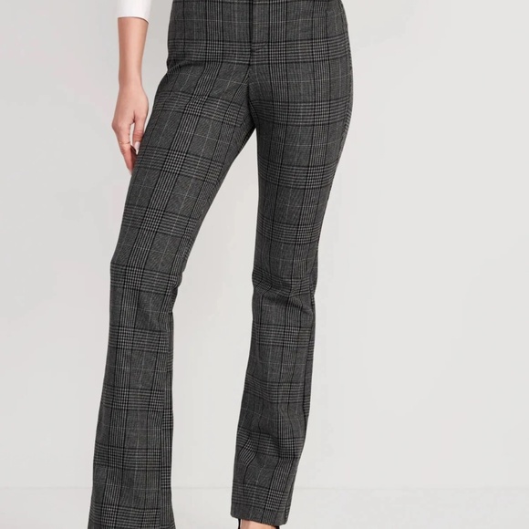 Old Navy Womens Pixie Flare High Rise Tartan Plaid Trouser Pants Sz. 14 NEW - Picture 1 of 12